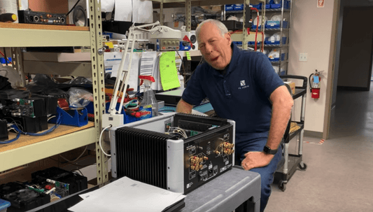 Power amp efficiency watts in vs. out