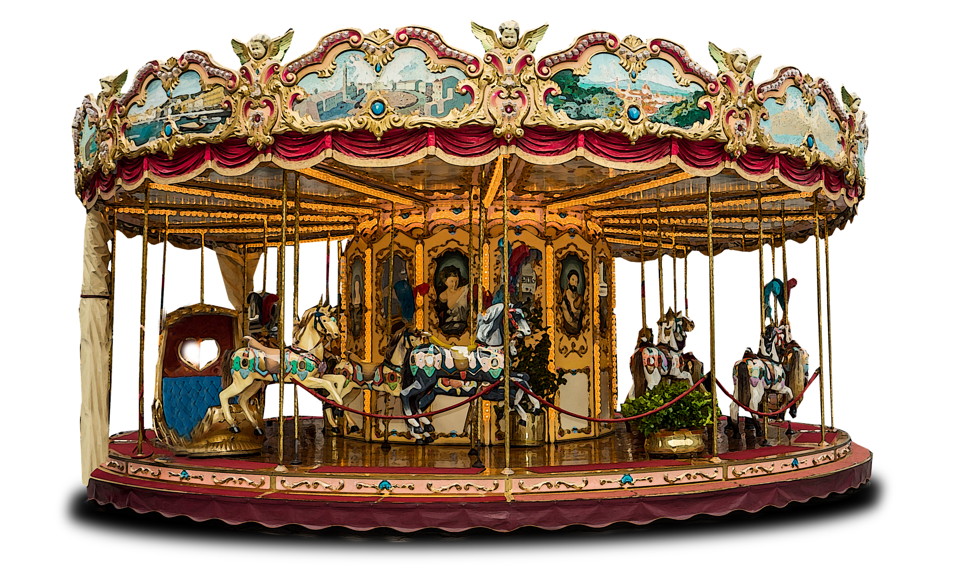 On a carousel