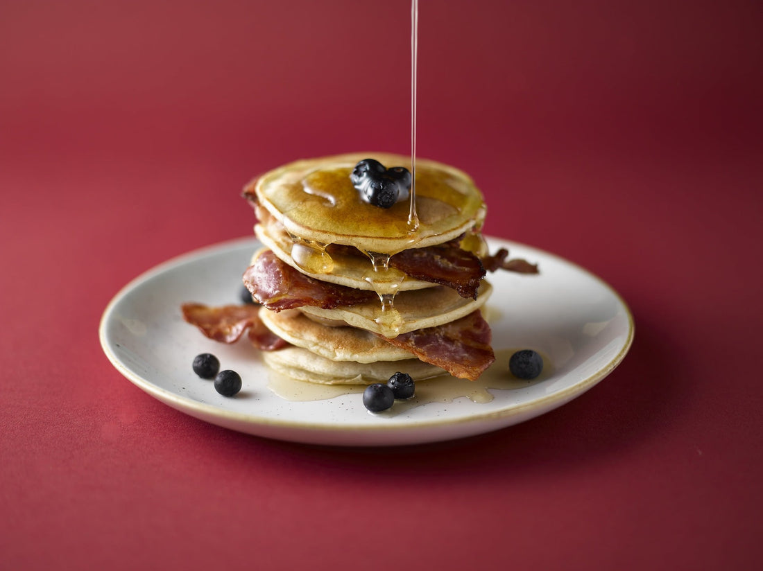 Syrup on pancakes