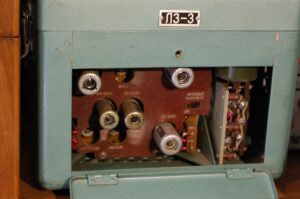 The side of the Soviet military L3-3 tube tester.