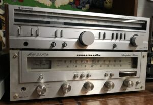 Well, one of these is vintage gold. Kenwood KR-710 and Marantz 2216b, author’s collection.