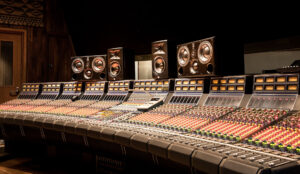Mixing console, Studio A control room.