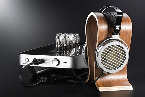 Shangri-La Jr. electrostatic headphones and amplifier.