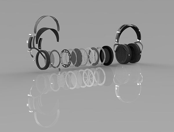 Sundara headphones, exploded diagram.