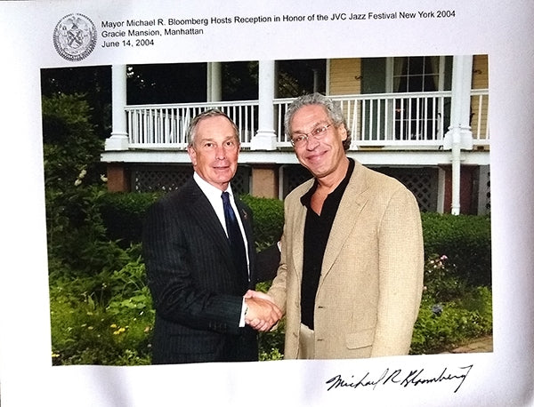 Michael Bloomberg and Ken Sander at the JVC Jazz Festival reception, New York, 2004.