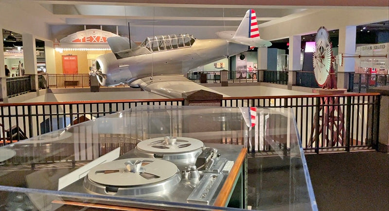 The Museum's Ampex 200A, currently on display at the Bullock Texas State History Museum.