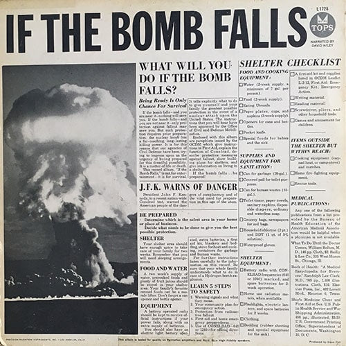 If the Bomb Falls, back album cover.