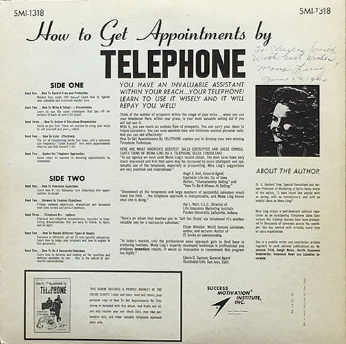 How to Get Appointments by Telephone, back cover.