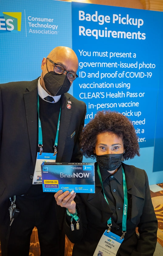 Before entering the show floor, all attendees were given an Abbott Laboratories COVID-19 rapid test kit.
