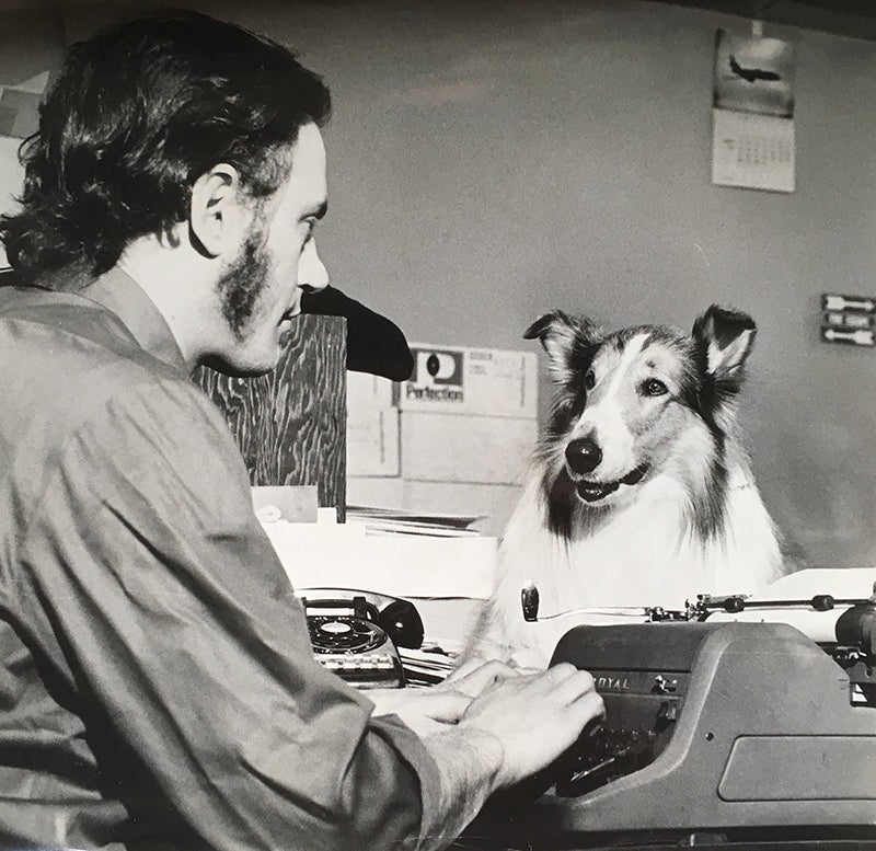John Wasserman interviewing Lassie, 1971.