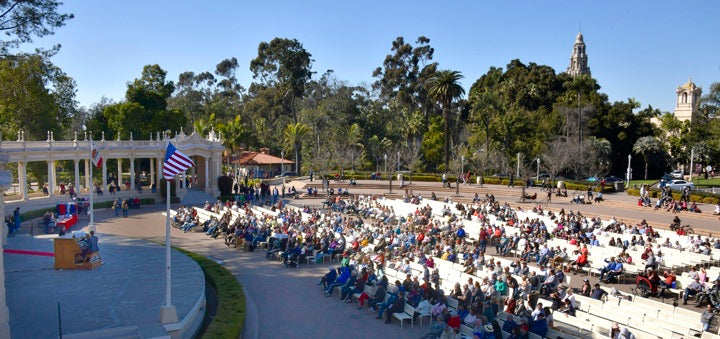 The crowd at a concert at the Spreckels Organ Pavilion.
