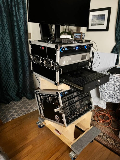 The recording system with the latest modifications, including a computer and Merging Technologies Pyramix/Horus interface that will allow up to 24 tracks of quad-DSD recording.