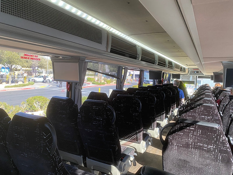 Almost empty CES shuttle bus.