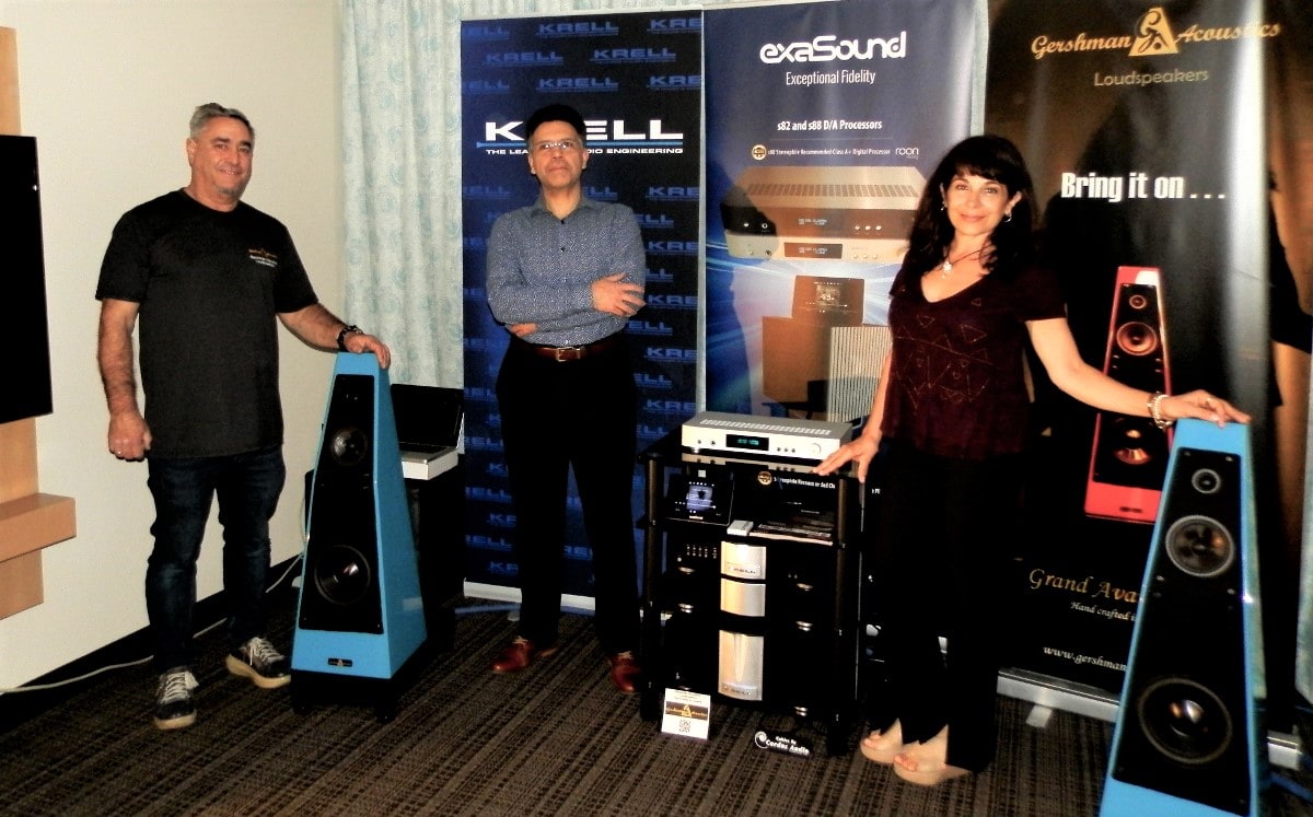 Ofra and Eli Gershman along with George Klissarov (of exaSound) had one of the best sounding rooms at the show.
