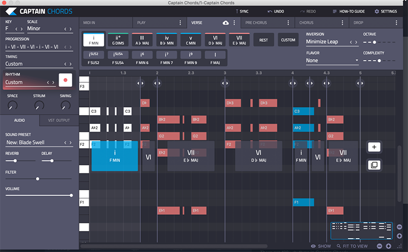 Screen shot, Captain Chords music production software. From the Mixed in Key website.