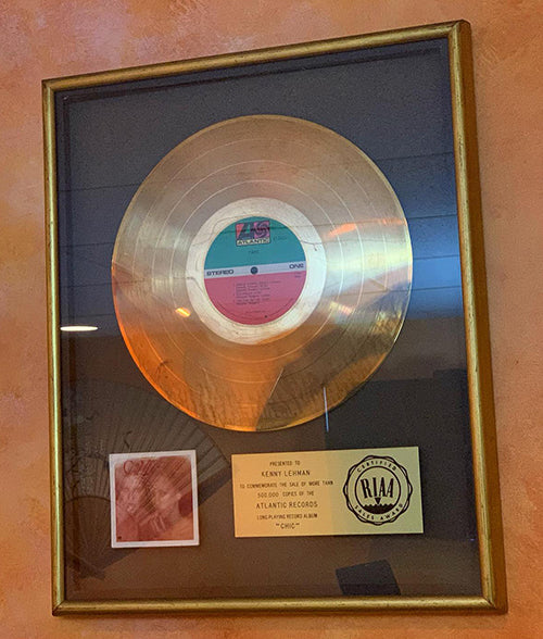 Kenny Lehman's Gold Award for Chic's first album.