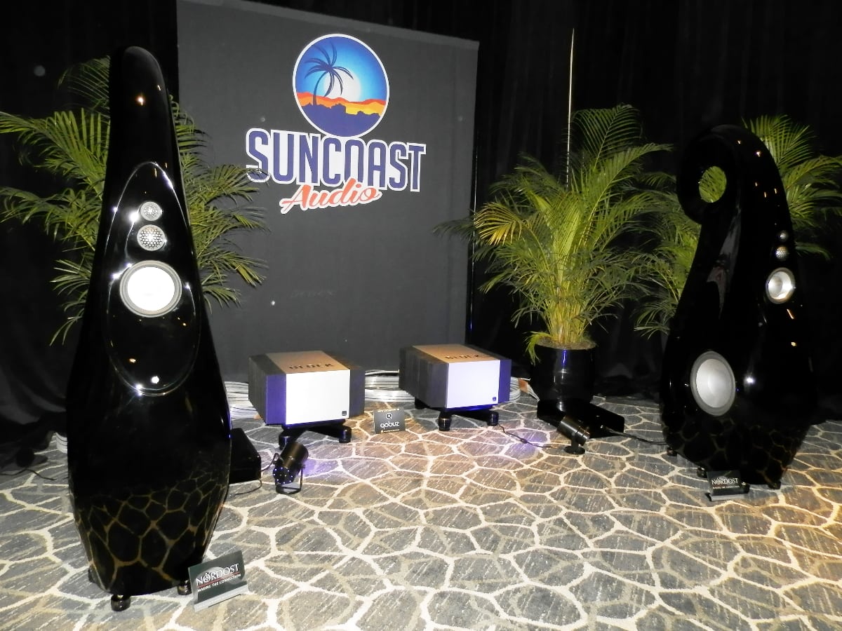 The Vivid Audio Giya G1 loudspeakers in Suncoast Audio's main level room gave everything else at the show a run for the money!