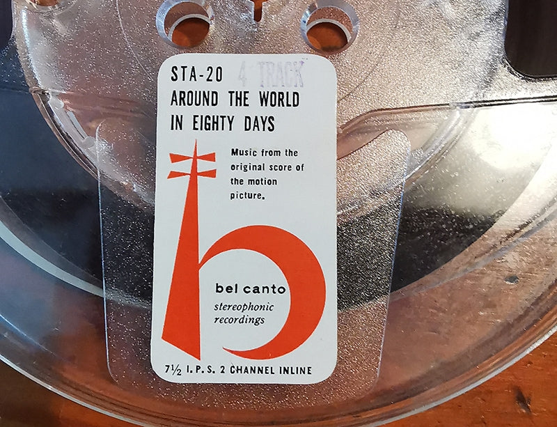  Read it if you can: a Bel Canto tape reel label.