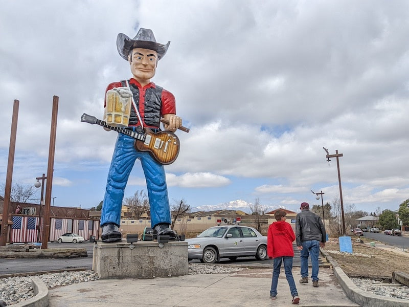 A muffler man at one of the checkpoints.