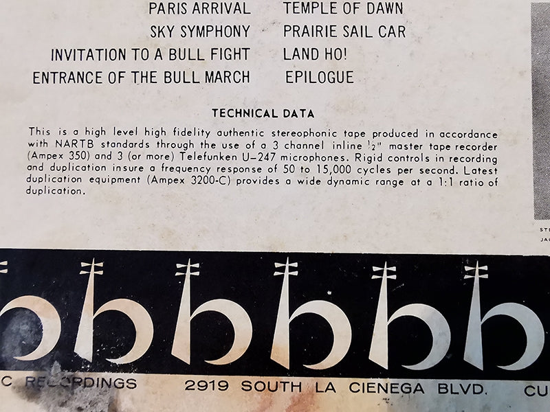 Technical data provided for a reel-to-reel tape.