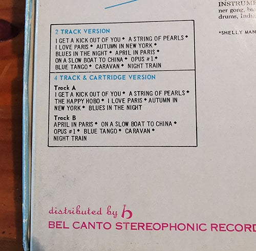 Bel Canto back cover information indicating the different track listings for each tape format.