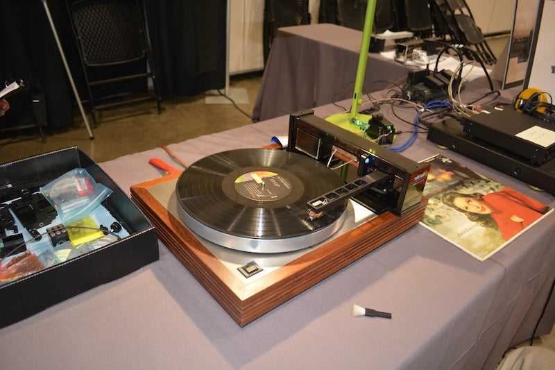 Going straight: the Radial Audio Stealth One linear tracking arm on a Linn LP12 turntable.