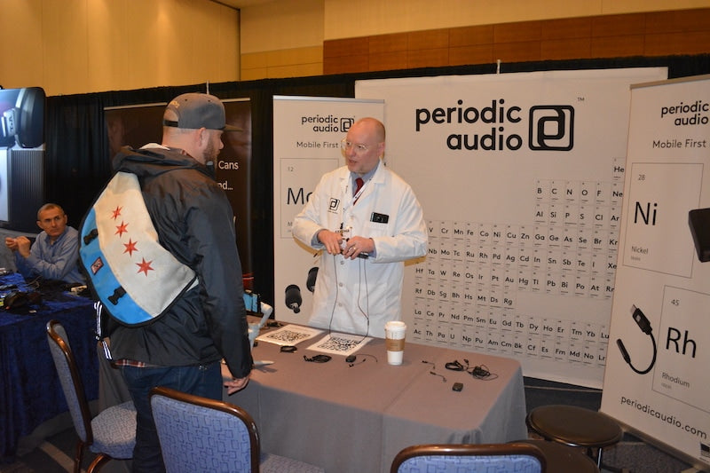 Ben Webster of Periodic Audio at The Ear Gear Expo, a headphone aficionado's delight. 