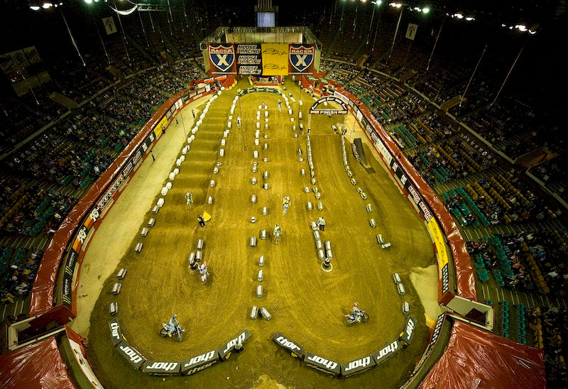 Motorcycle racing at the Denver Coliseum. Photo courtesy of Arts & Venues, City and County of Denver.