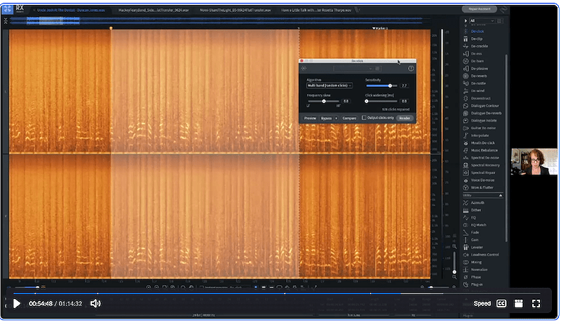 iZotope RX screen sample from Jessica Thompson. Courtesy of AES.