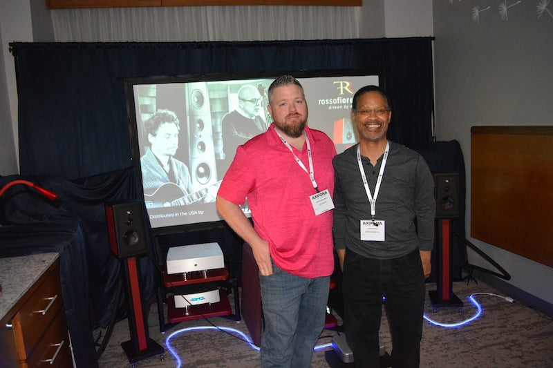 Derek "Skip" Skipworth of AudioThesis and Luis Alberto of Caprice Audio in the AudioThesis room.