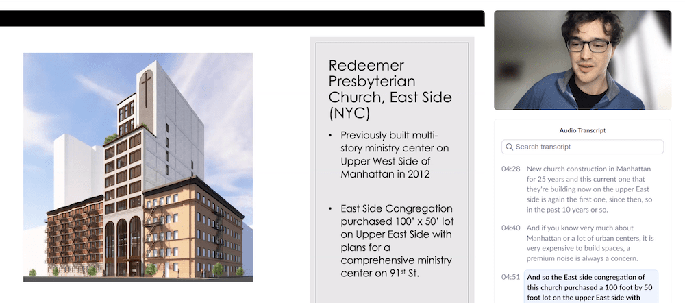 Redeemer Presbyterian Church photo model. Courtesy of AES.