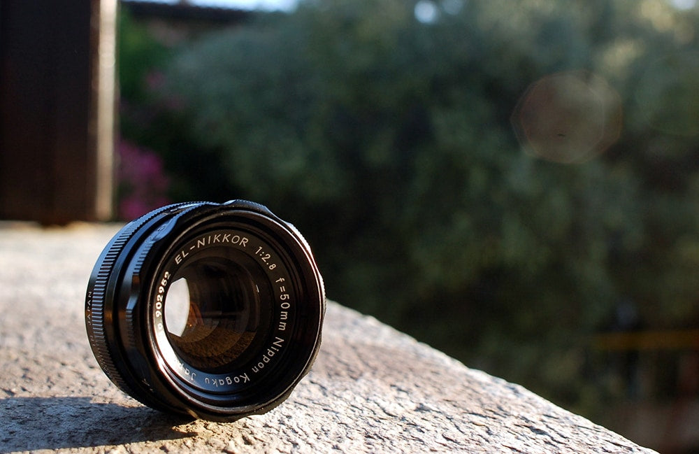 A 50 mm Nikkor enlarger lens used for darkroom printing, manufactured in Japan by Nippon Kogaku. Courtesy of Agnew Analog Reference Instruments.