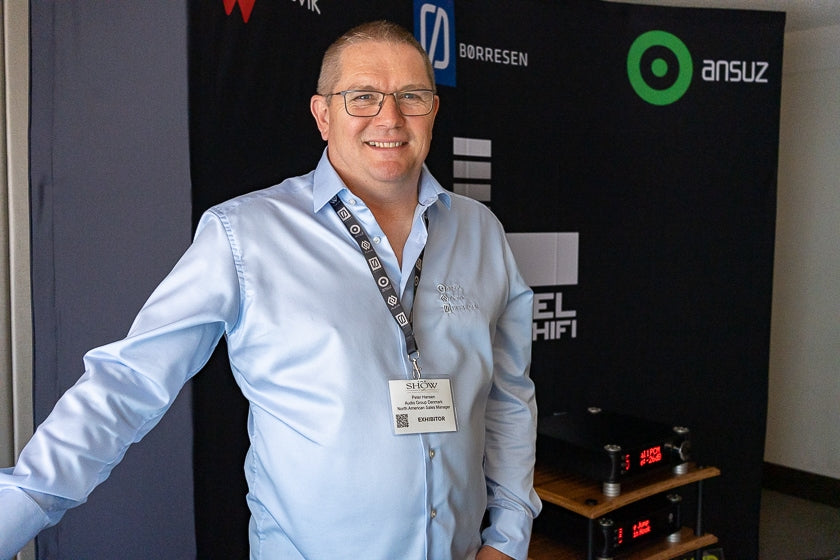 Peter Hansen of Audio Group Denmark, distributor of Ansuz Acoustics noise cancellation and signal-distribution poducts, Aavik electronics, and Børresen loudspeakers.