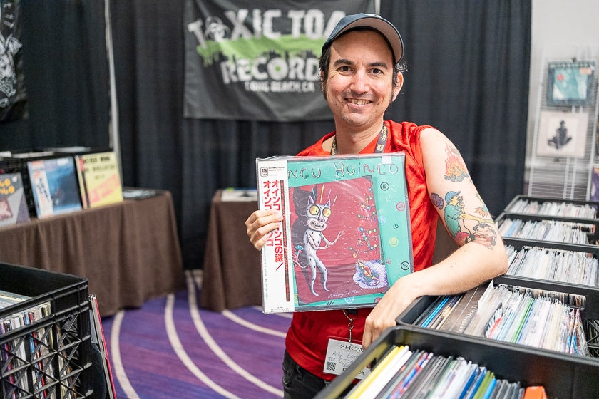 Andy George of Long Beach, CA vinyl vendor Toxic Toast Records had some great LPs for attendees to check out.