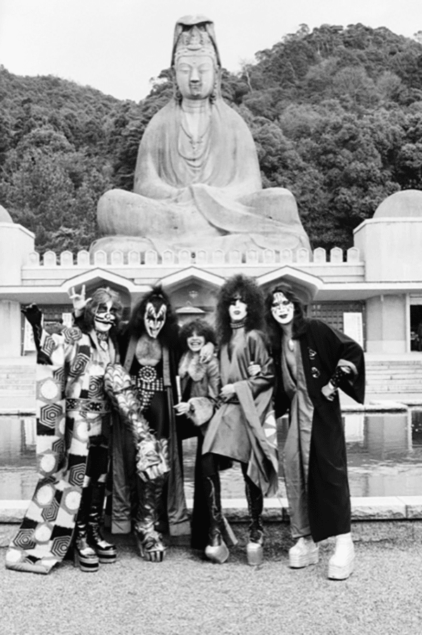 With KISS on tour in Japan, 1970s. Courtesy of Elise Krentzel.