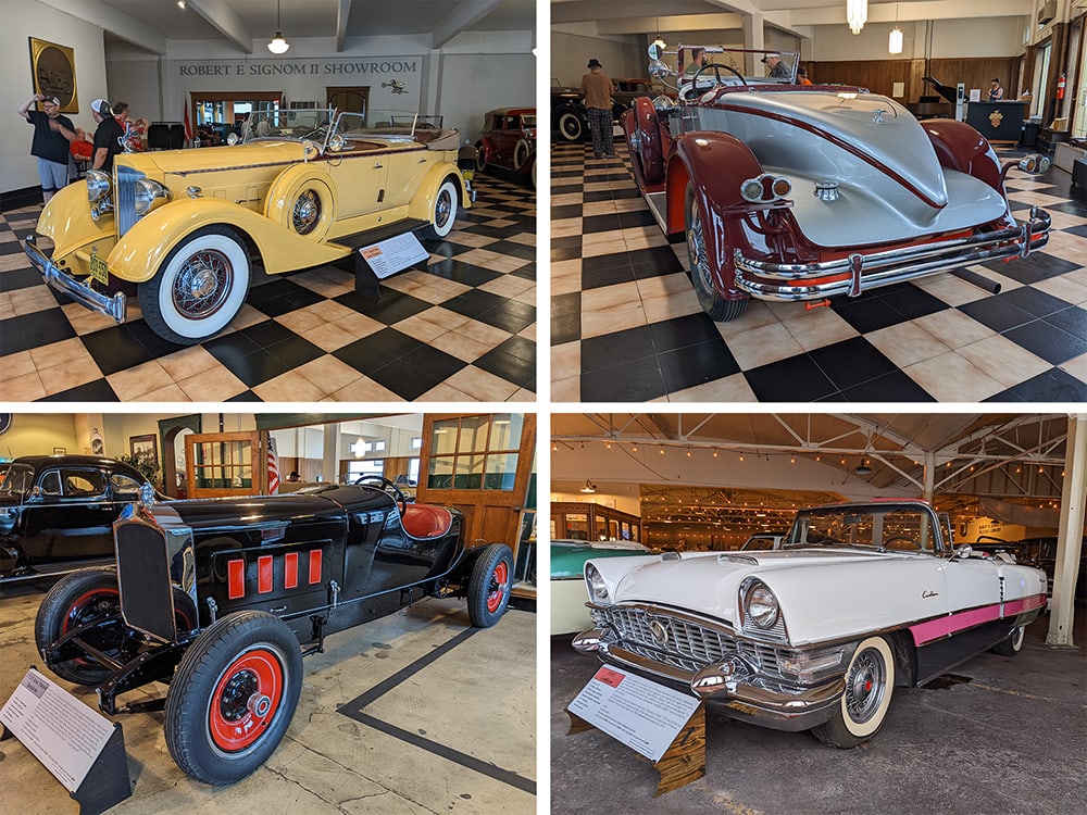 Some of the magnificent cars at the National Packard Museum.