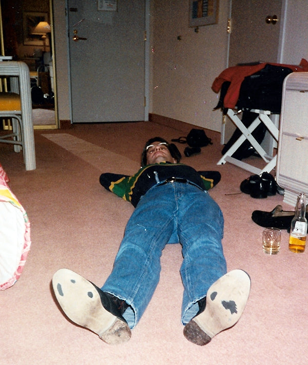 The editor after his first Consumer Electronics Show (CES), 1988. Photographer unknown, possibly someone from The Absolute Sound.