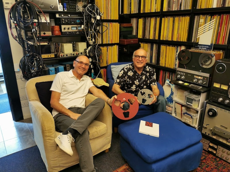 Kevin Root (left) with Ken Kessler and both sizes of RX Reels carbon fiber spools.