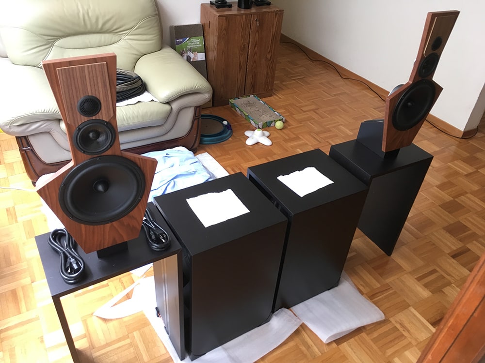 Pardon the mess – this is a real-world living space (that’s my cat’s bed in front of the chair).