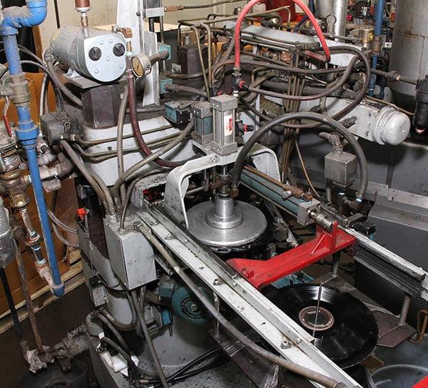 A record pressing machine that was purchased by United Record Pressing. Courtesy of Rainbo Records/Steve Sheldon.