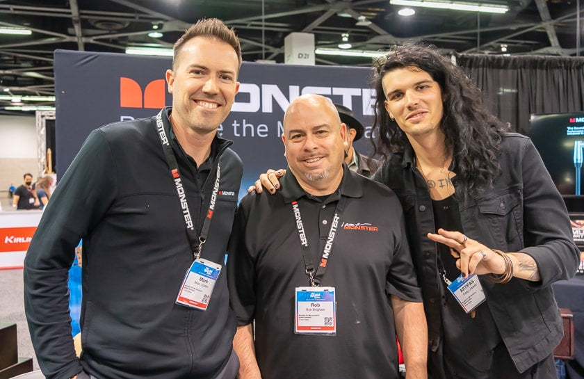 Mark Corbin, Rob Bingham, and Cody Criswell of cable and accessories manufacturer Monster.