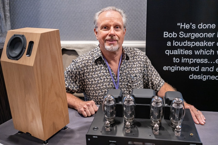 Walter Swanbon of Fidelis with A Neat Acoustics speaker and Lab 12 Suara power amplifier.