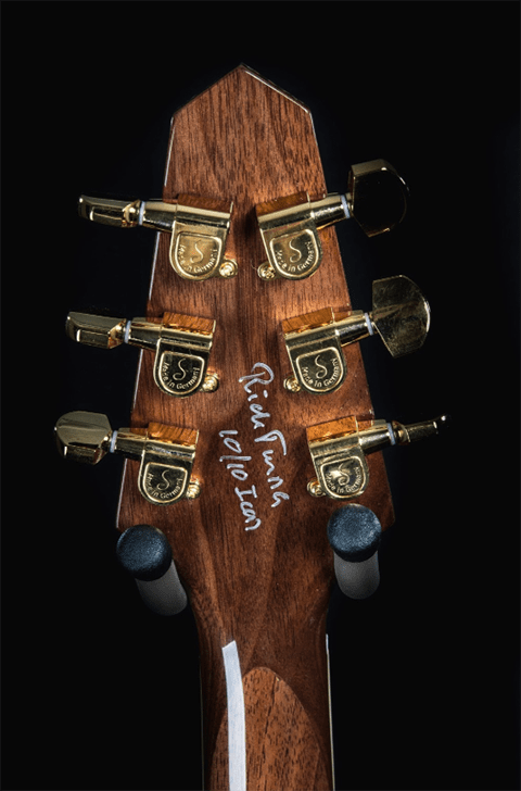 Rick Turner's signature on an Icon guitar.
