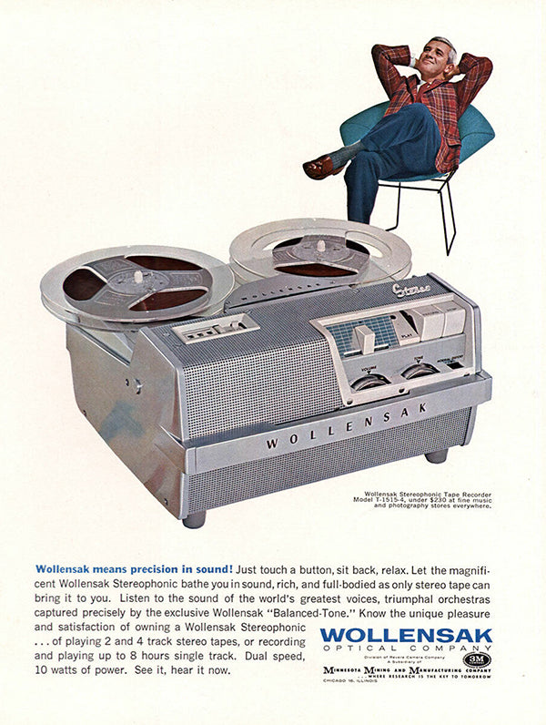 When I was a kid a friend a Wollensak tape deck, and I wanted it badly. 1961 Wollensak ad.