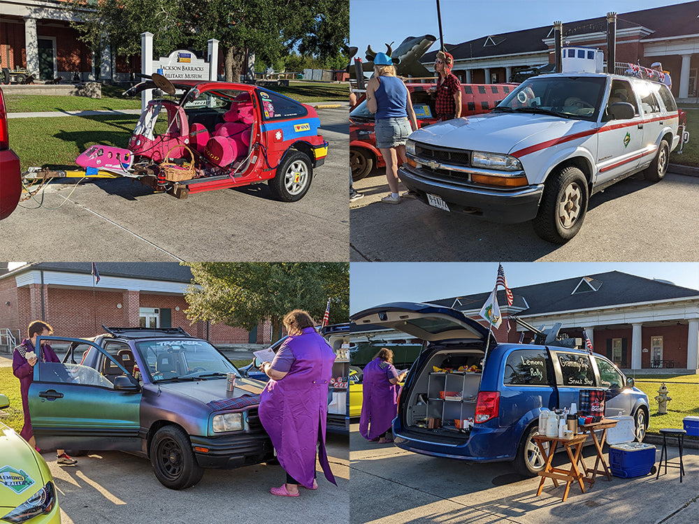 Cars at the rally.