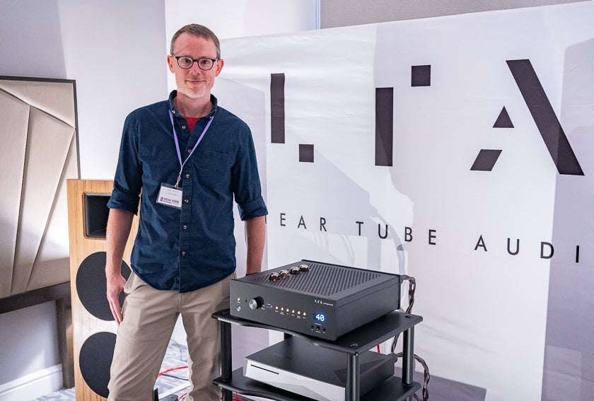 Nicholson Tolson of Linear Tube Audio with the Z40+ integrated amp.