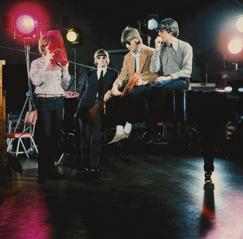 The Beatles in Abbey Road Studios during filming of the "Paperback Writer" and "Rain" promotional films, May 19, 1966. © Apple Corps Ltd.