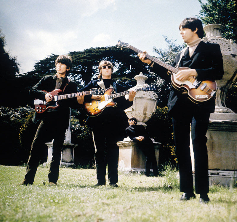 The Beatles during filming of the "Paperback Writer" and "Rain" promotional films at Chiswick House, London, 20 May 1966. © Apple Corps Ltd.