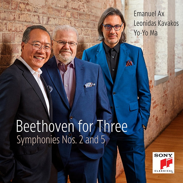 Emanual Ax, Leonidas Kavakos, and Yo-Yo Ma, Beethoven for Three, album cover.