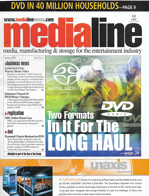 Well, one format made it for the long haul. Medialine cover, January 2003.